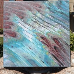 Acrylic abstract hand painted artwork